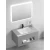 Artificial Marble with Shelf and LED Mirror, Size 80 cm