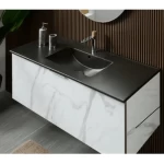 Porcelain Edge Basin without Cabinet Size 12.1×46.5×11 cm, Maze Model, Black Color