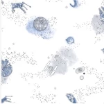 ورق جداري، لون ابيض مع ازرق تصميم اطفال، مقاس 10.10 م×0.521 م، موديل ديزني مارفل