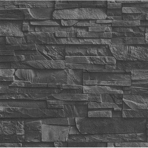 German Stone Wall Covering 10m x 0.53m Dark Gray, Model 475036 | Balbaid Decor Company