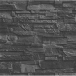 German stone wall Covering, size 10 m x 0.53 m, dark gray color, model 475036 