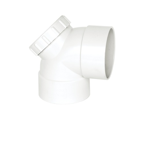كوع بلاستيك PVC زاوية °90 بسدة جدول 40 مقاس 4 إنش ارتفاع 180.20 مم لون أبيض | شركه قناة للاستثمار