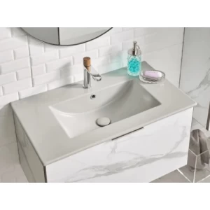 Miz Wall Hung Basin Cabinet Size 81×46.5×11 cm, Grey Color | Abyat Company