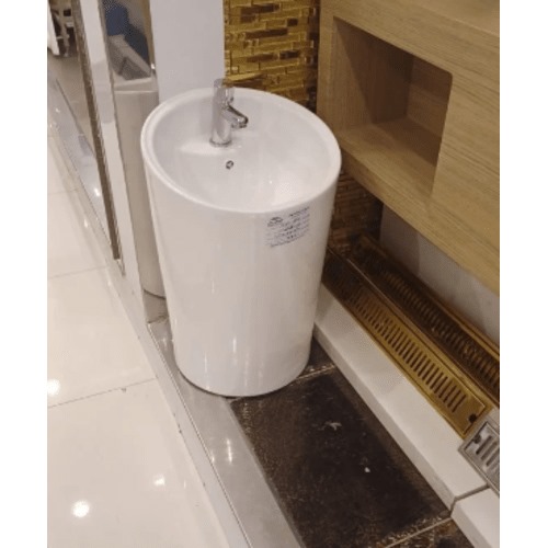 Barrel Ceramic Wall Mounted Children's Washbasin 60x40x40 cm, White | Al Muhaidib Sanitary and Ceramic
