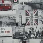 Vinyl Wallpaper, Youthful Design, Size 15.6m×106cm, white with black and red Color 