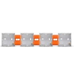 4 Gang Galvanized Steel Electrical Switch Box with Plastic Coupler Size 7x7 cm, Depth 3.5 cm, Thickness 1.1 mm | Spectra