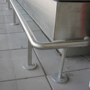 Ground Mounted Guardrail Stainless Steel 316, Stopper 2 inches, Height 30 cm | Matkel Store