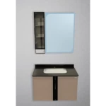 Wooden Wash Basin 80 cm, with Mirror, Plywood Model