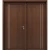 باب ثنائي بريميوم مصنوع من الخشب الطبيعي، بني غامق، مقاس 220 × 235 سم، سمك 6 سم، موديل M02