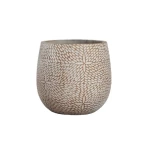 Concrete Planters, round shape, 20 cm Width, 22 cm Height Light Brown Color