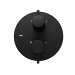 Three Way Shower Mixer, Matte Black Color, Diameter 18.5 cm, Height 5.9-8.4 cm