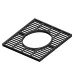 غطاء احواض اشجار زهر حديد مربع مقاس 700 ملي لون رمادي | مصنع سعودي كاست 