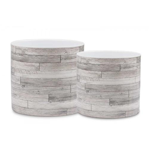 Cylinder Ceramic Plant Vase Size 16x15 cm Gray Color | Sultan Garden Center