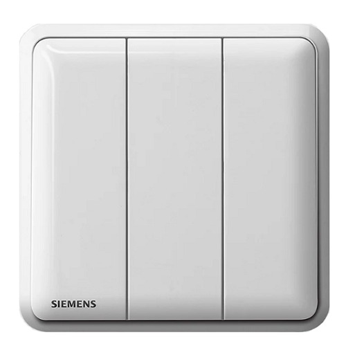 مفتاح انارة ثلاثي 10 امبير 86×86 مم ابيض، 250 فولت | Siemens (Delta Seata)