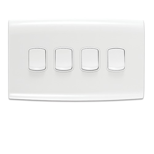 Electrical Light Switch 4 Gang 10 Amp Size 14×7 cm White | Al Fanar