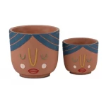 Fiber Cement Planter, Size 11.5×12.5×12.5 cm, Round Shape, Brown color