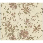 Italian wallpaper floral design, size 10m x 1.06m,  beige, model 81417