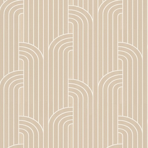 Italian Geometric Wallpaper 10m x 0.70m Beige, Model Z76034 | Balbaid Decor Company