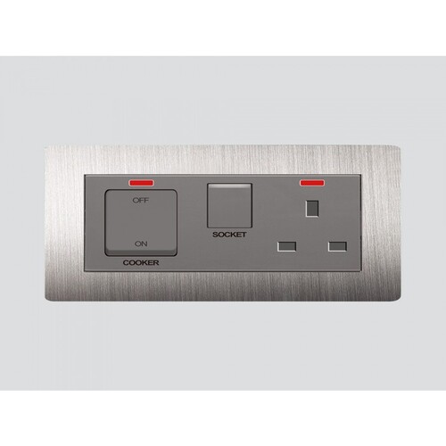Oven Socket 45 Amp 14×7 cm Silver Steel | Art DNA E62