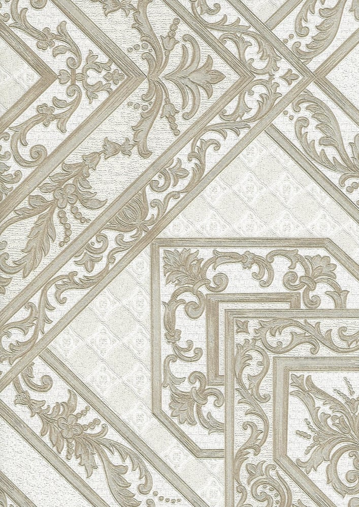 Vinyl Wallpaper Patterned Design 15.6m × 100cm Brown with Beige | Luxury line