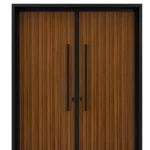 بوابة ألمنيوم مقاومة للعوامل الجوية، لون أسود مع بني، موديل 94