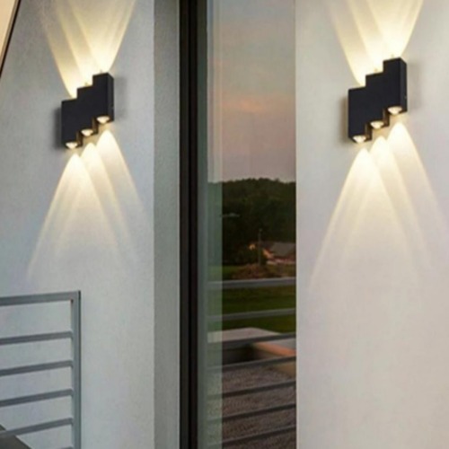 وحدة إضاءة LED جداريّة خارجية 6 وات طول 14 سم عرض 12 سم لون أسود | متجر ماتكل