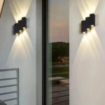 Outdoor LED Wall Light Unit, 6 Watt, 14 cm Length, 12 cm Width, Black Color