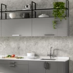 Melamine Kitchen Color White  Artificial Acrylic Marble Hydraulic Hinges Brand Abyat
